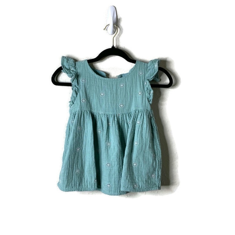 𝅺CAT & Jack Girl’s Blouse Size 7/8 Teal